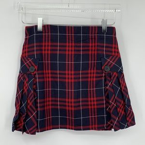 Lands' End Red and Navy Plaid Skort
